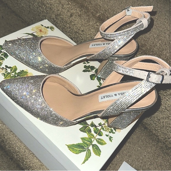 Chelsea & Violet Shoes - Chelsea & Violet Mary Rhinestone Heels